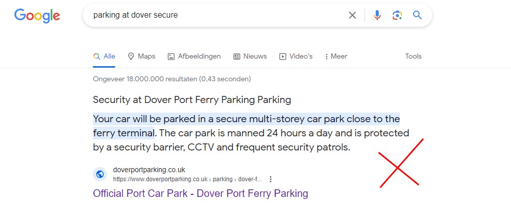 wrong info regarding parking