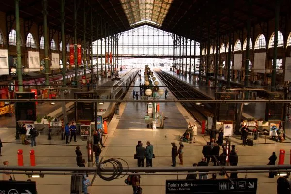 High-speed trains arriving at Paris Gare du Nord